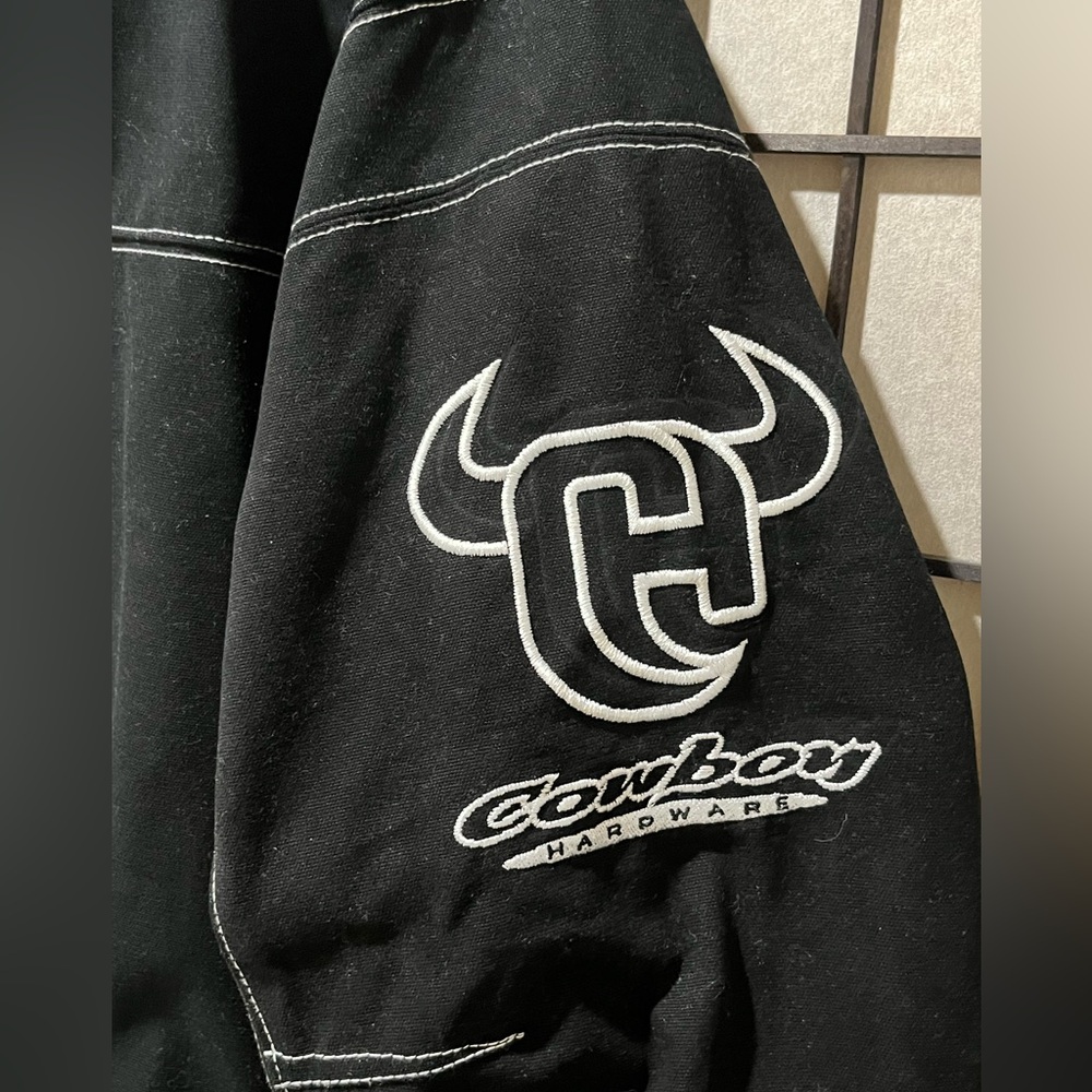 Cowboy HARDWARE Classics Black Logo Zip-Up WOODSMAN SOFT SHELL Jacket MEN SIZE L - Picture 6 of 12